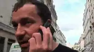 لسان الفرنسية على زب طويل